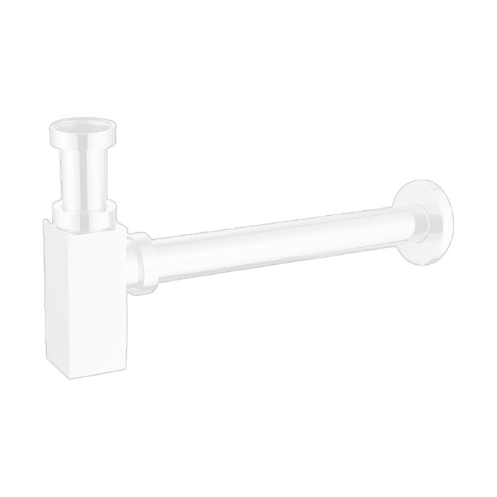 Сифон без выпуска для умывальника  G 1 1/4 латунь, квадрат, БЕЛЫЙ, блистер. AZARIO, AZ-109-WHI AZ-109-WHI