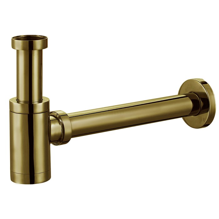 Сифон без выпуска для умывальника G 1 1/4 латунь, цилиндр, БРОНЗА  блистер. AZARIO AZ-108-BR