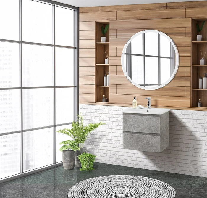 Тумба с раковиной подвесная BelBagno ALBANO-CER 50 Cemento Verona Grigio, раковина белая ALBANO-CER-500-2C-SO-CVG;12050-KL