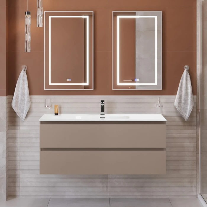 Тумба с раковиной подвесная BelBagno KRAFT 120 Бежевый матовый, раковина BB1200ETL KRAFT-1200-2C-SO-СO;BB1200ETL