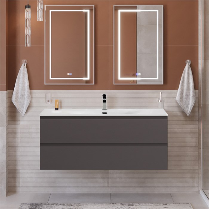 Тумба с раковиной подвесная BelBagno KRAFT 120 Темно-Серый Матовый, раковина BB-8099-120 KRAFT-1200-2C-SO-GSO;BB-8099-120
