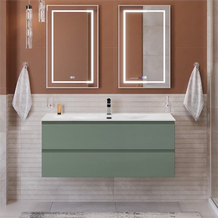 Тумба с раковиной подвесная BelBagno KRAFT 120 Еловый Матовый, раковина BB-8099-120 KRAFT-1200-2C-SO-VO;BB-8099-120