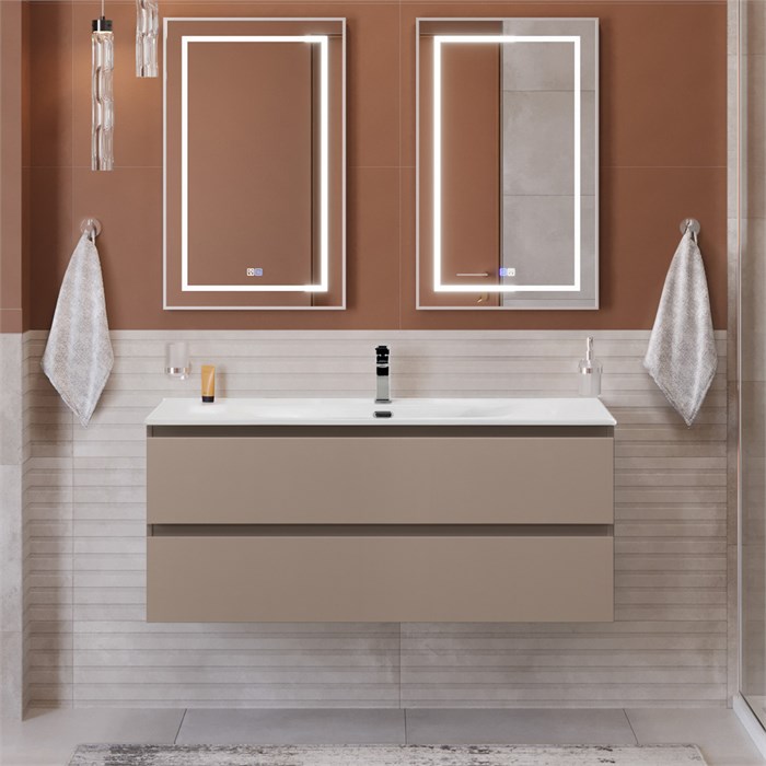 Тумба с раковиной подвесная BelBagno KRAFT 120 Бежевый матовый, раковина BB-8099-120 KRAFT-1200-2C-SO-СO;BB-8099-120