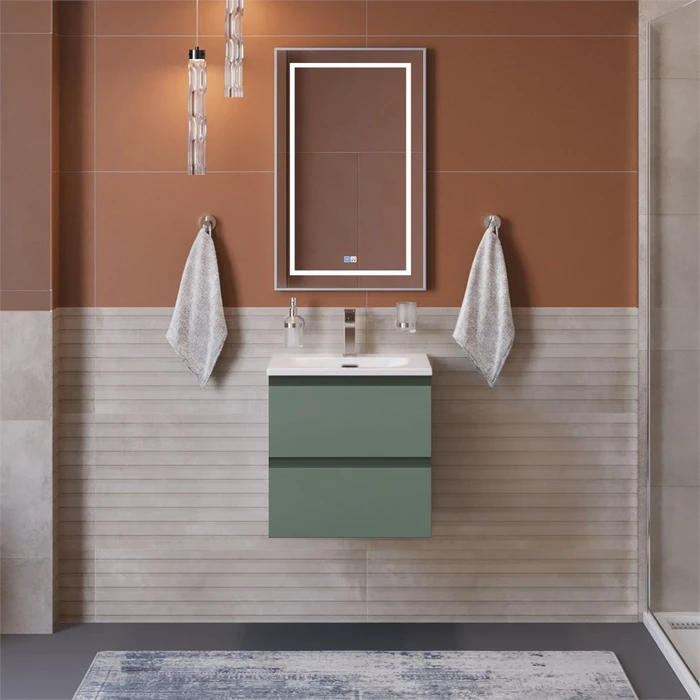 Тумба с раковиной подвесная BelBagno KRAFT 39 50 Еловый Матовый, раковина BB-8099-3-50 KRAFT 39-500/390-2C-SO-VO;BB-8099-3-50