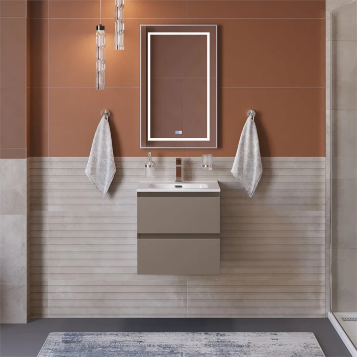 Тумба с раковиной подвесная BelBagno KRAFT 39 50 Бежевый матовый, раковина BB500/390ETL KRAFT 39-500/390-2C-SO-СO;BB500/390ETL