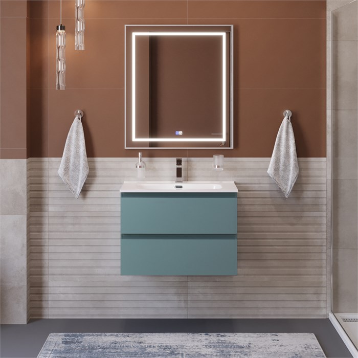 Тумба с раковиной подвесная BelBagno KRAFT 60 Голубой Матовый, раковина BB600ETL KRAFT-600-2C-SO-AO;BB600ETL