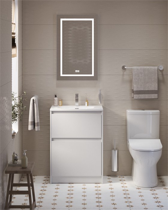 Тумба с раковиной напольная BelBagno KRAFT 39 70 Bianco Opaco, раковина белая BB-8099-3-70 KRAFT39-700/390-2C-PIA-BO;BB-8099-3-70