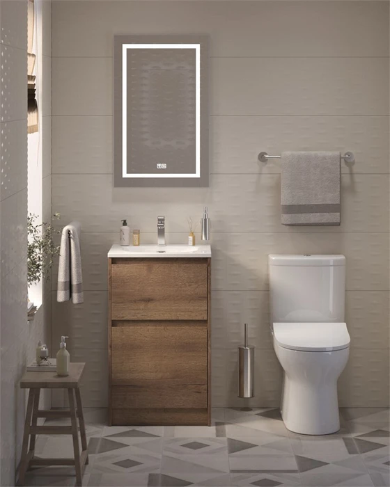 Тумба с раковиной напольная BelBagno KRAFT 39 50 Rovere Tabacco, раковина белая BB-8099-3-50 KRAFT39-500/390-2C-PIA-RT;BB-8099-3-50