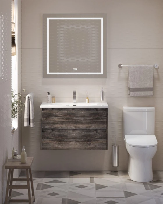Тумба с раковиной подвесная BelBagno KRAFT 39 80 Pino Pasadena, раковина белая BB-8099-3-80 KRAFT 39-800/390-2C-SO-PP;BB-8099-3-80