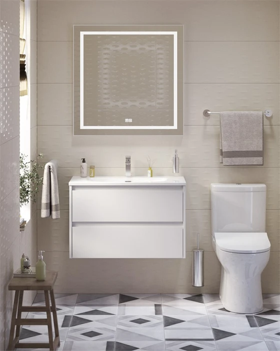 Тумба с раковиной подвесная BelBagno KRAFT 39 80 Bianco Opaco, раковина белая BB-8099-3-80 KRAFT 39-800/390-2C-SO-BO;BB-8099-3-80