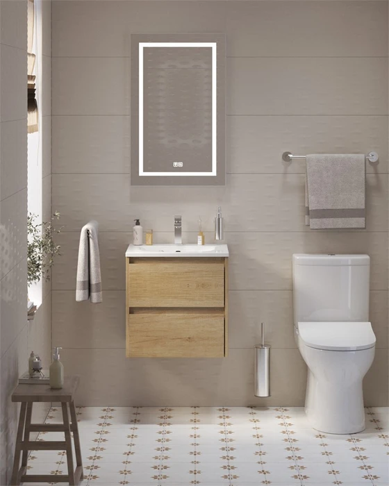 Тумба с раковиной подвесная BelBagno KRAFT 39 50 Rovere Nebrasca Nature, раковина белая BB-8099-3-50 KRAFT 39-500/390-2C-SO-RNN;BB-8099-3-50