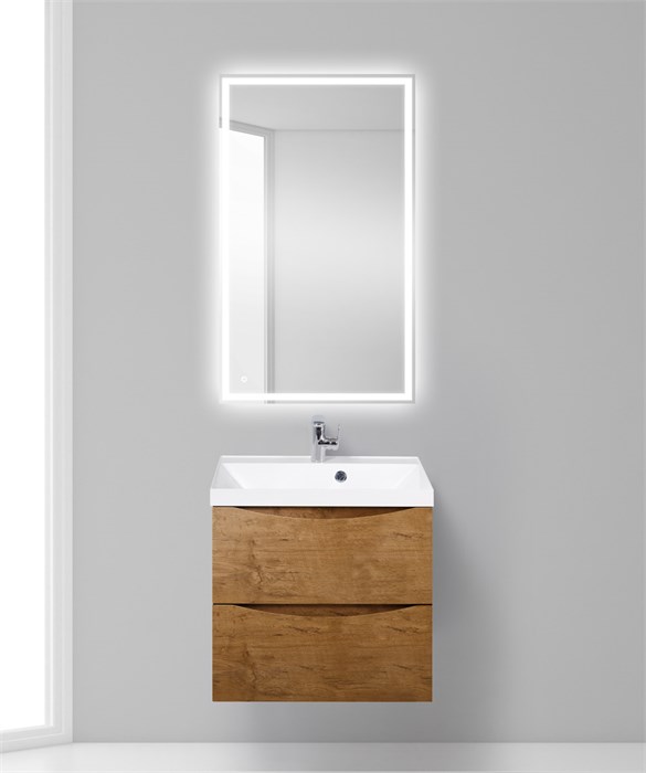 Тумба с раковиной подвесная BelBagno MARINO 60 Rovere Nature, раковина белая MARINO-600-2C-SO-RN-P;BB600/450-LV-MR-AST
