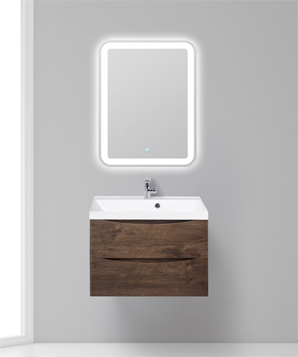 Тумба с раковиной подвесная BelBagno MARINO 70 Rovere Moro, раковина белая MARINO-700-2C-SO-RW-P;BB700/450-LV-MR-AST