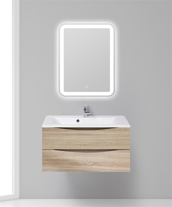 Тумба с раковиной подвесная BelBagno MARINO 90 Rovere Bianco, раковина белая MARINO-900-2C-SO-WO-P