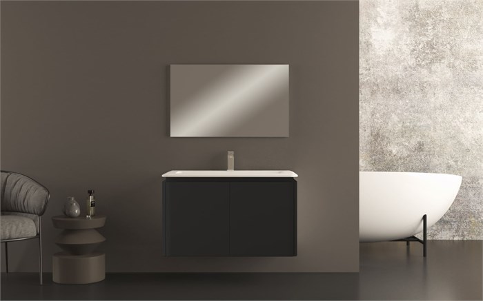 Тумба с раковиной подвесная CEZARES STYLUS 94 Nero Grafite 55227;50264