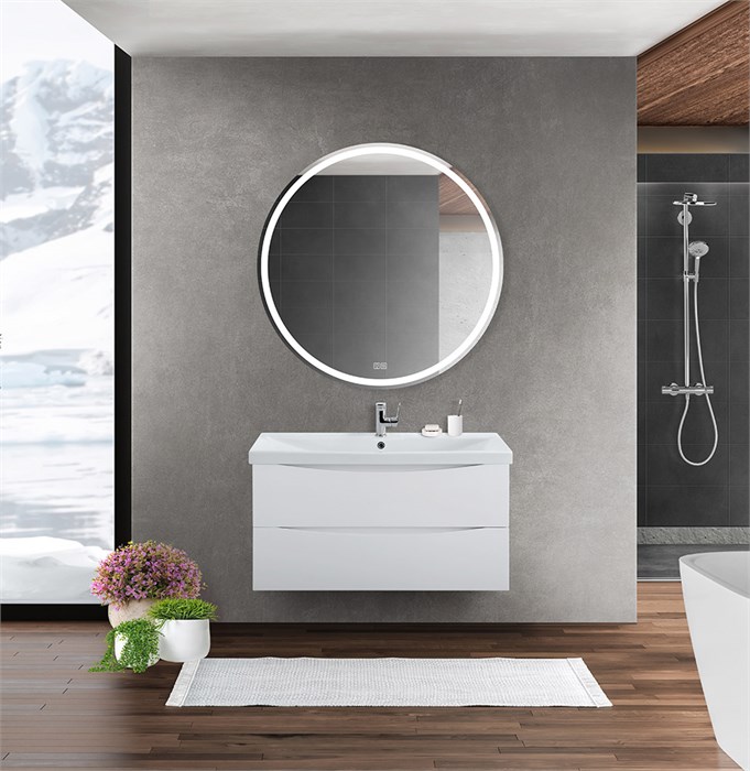 Тумба с раковиной подвесная BelBagno MARINO-CER 100 Bianco Opaco, раковина белая MARINO-CER-1000-2C-SO-BO-P;BB-0324-100-LVB