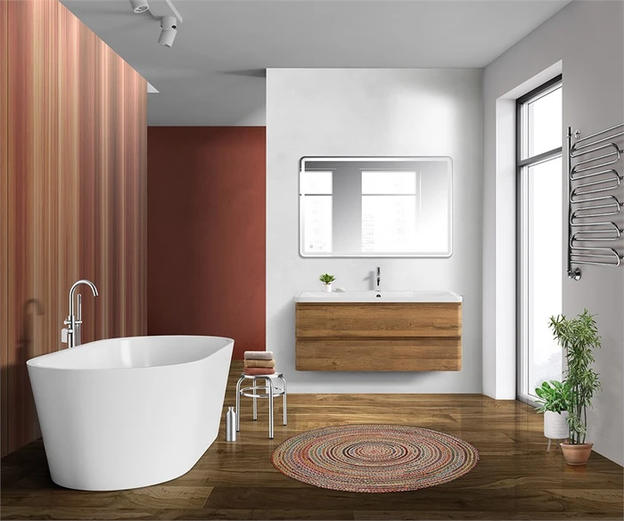 Тумба с раковиной подвесная BelBagno ALBANO 120 Rovere Rustico, раковина белая ALBANO-1200-2C-SO-RR;BB1200/455-LV-MR-ALR