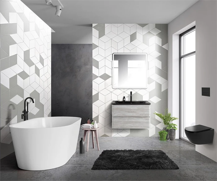 Тумба с раковиной подвесная BelBagno ALBANO 80 Rovere Vintage Bianco, раковина чёрная ALBANO-800-2C-SO-RVB;BB800/455-LV-ART-ALR-NERO