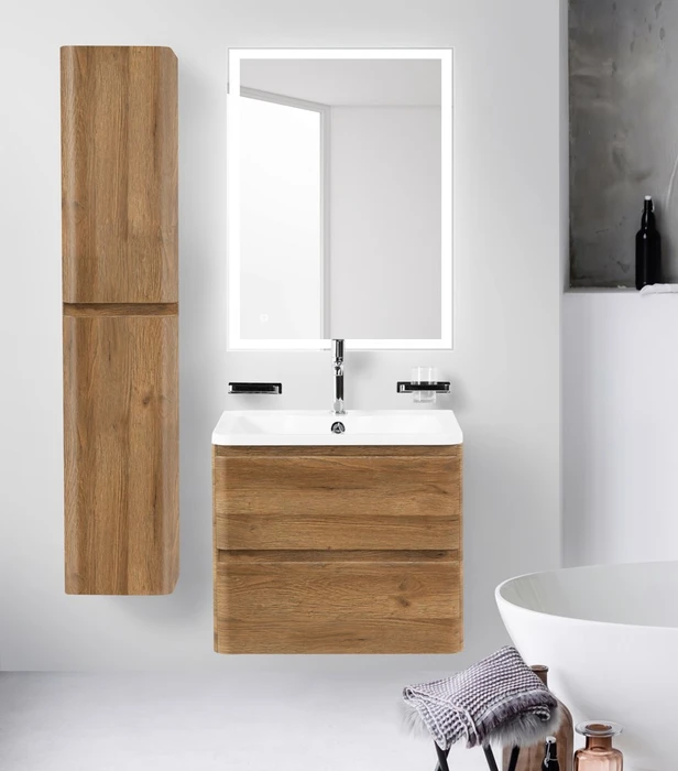 Тумба с раковиной подвесная BelBagno ALBANO 70 Rovere Rustico, раковина белая ALBANO-700-2C-SO-RR;BB700/455-LV-MR-ALR
