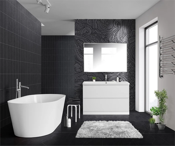 Тумба с раковиной напольная BelBagno ALBANO 120 Bianco Lucido, раковина белая ALBANO-1200-2C-PIA-BL;BB1200/455-LV-MR-ALR