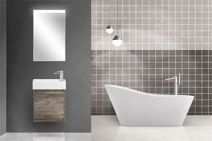 Тумба с раковиной подвесная BelBagno KRAFT MINI 50 Pino Pasadena правосторонняя, раковина белая KRAFT MINI-500/260-1A-SO-PP-R;7045-KL