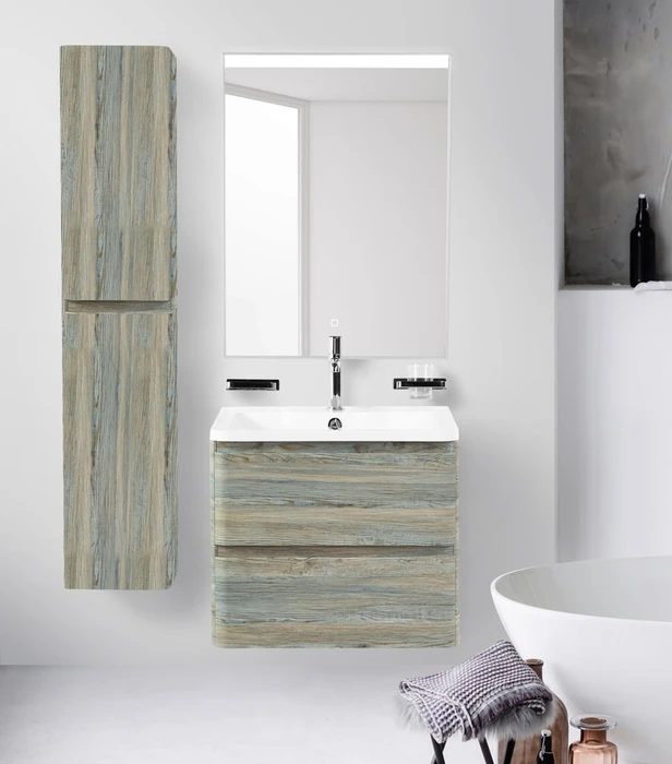 Тумба с раковиной подвесная BelBagno ALBANO 60 Pino Scania, раковина белая ALBANO-600-2C-SO-PS;BB600/455-LV-MR-ALR