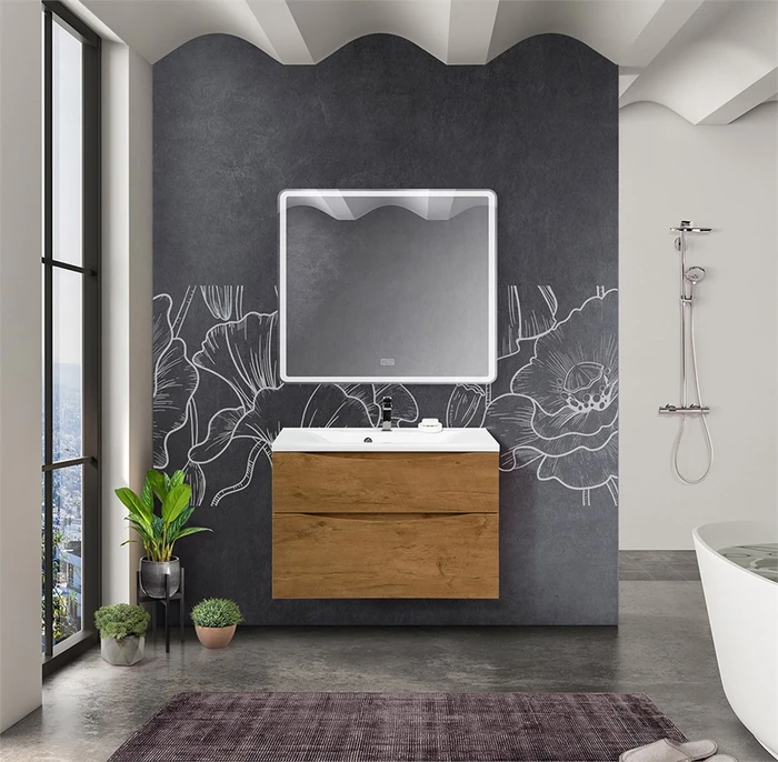 MARINO-H60 База под раковину подвесная с двумя выкатными ящиками, Rovere Nature, 900x450x600, MARINO-H60-900-2C-SO-RN-P MARINO-H60-900-2C-SO-RN-P