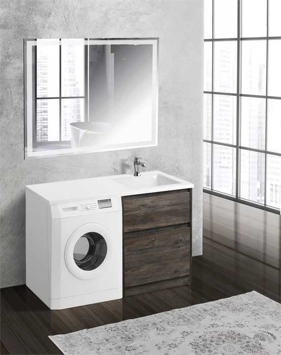 Тумба с раковиной напольная BelBagno KRAFT-LVD-58/120-R Pino Pasadena, раковина белая KRAFT-LVD-580/1200-2C-PIA-PP;BB1200/480-LV-MR-R
