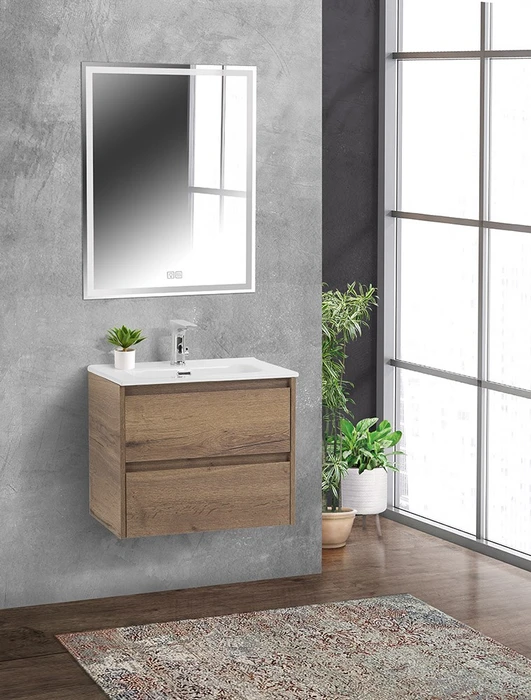 Тумба с раковиной подвесная BelBagno KRAFT 39 60 Rovere Tabacco, раковина белая KRAFT 39-600/390-2C-SO-RT;BB600/390ETL