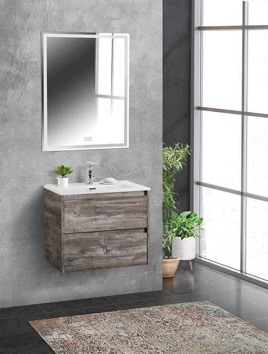 Тумба с раковиной подвесная BelBagno KRAFT 39 70 Pino Pasadena, раковина белая KRAFT 39-700/390-2C-SO-PP;BB700/390ETL