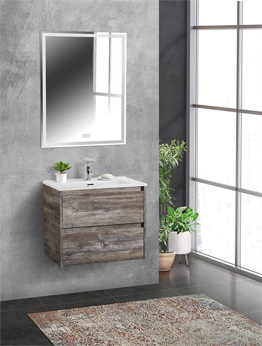 Тумба с раковиной подвесная BelBagno KRAFT 39 60 Pino Pasadena, раковина белая KRAFT 39-600/390-2C-SO-PP;BB600/390ETL