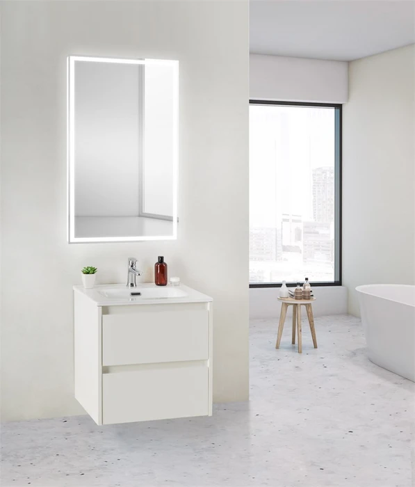 KRAFT 39 База под раковину подвесная с двумя выкатными ящиками, Bianco Opaco, 500х390x500, KRAFT 39-500/390-2C-SO-BO KRAFT 39-500/390-2C-SO-BO