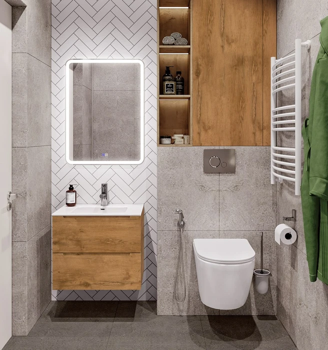 Тумба с раковиной подвесная BelBagno ETNA 60  Rovere Nature, раковина белая ETNA-600-2C-SO-RN-P;BB600ETL