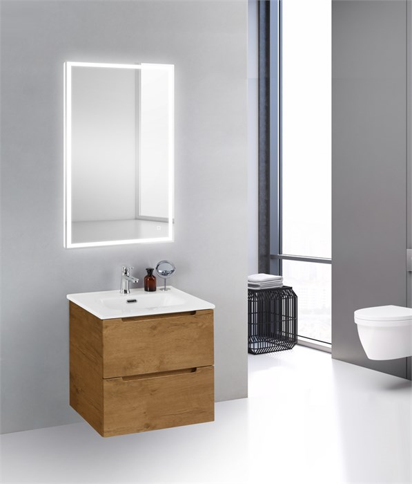 Тумба с раковиной подвесная BelBagno ETNA 39 50 Rovere Nature, раковина белая ETNA39-500/390-2C-SO-RN-P;BB500/390ETL