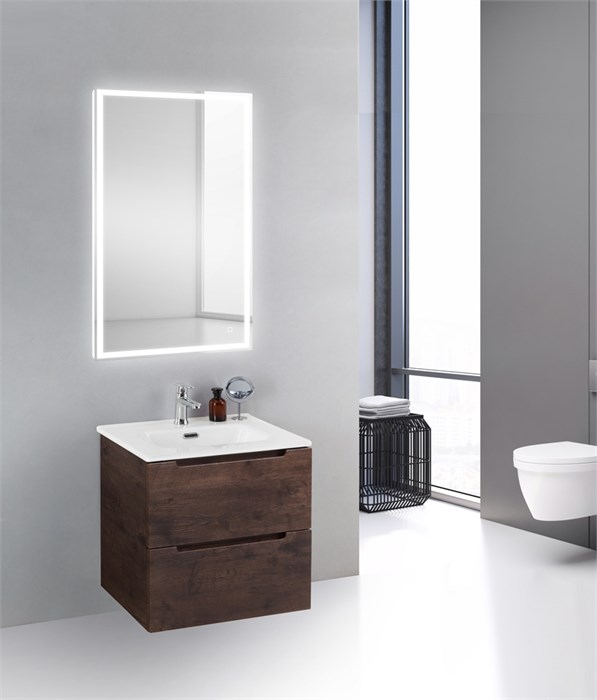 Тумба с раковиной подвесная BelBagno ETNA 39 60 Rovere Moro, раковина белая ETNA39-600/390-2C-SO-RW-P;BB600/390ETL