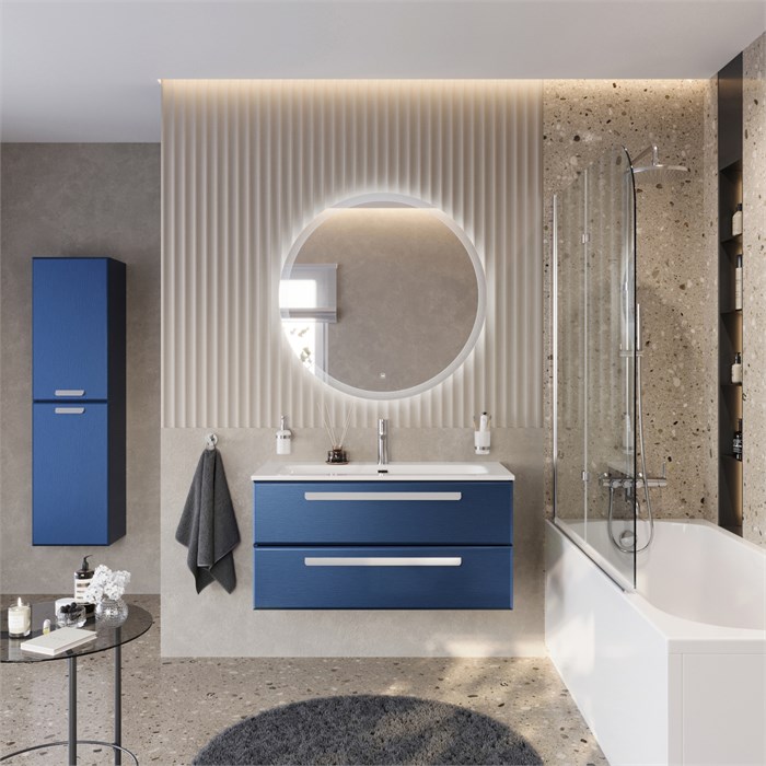 Тумба с раковиной подвесная CEZARES ECO-CER-N 100 Sapfiro, раковина белая CZR-8073-100 ECO-CER-N-1000-2C-SO-SPF-P;CZR-8073-100