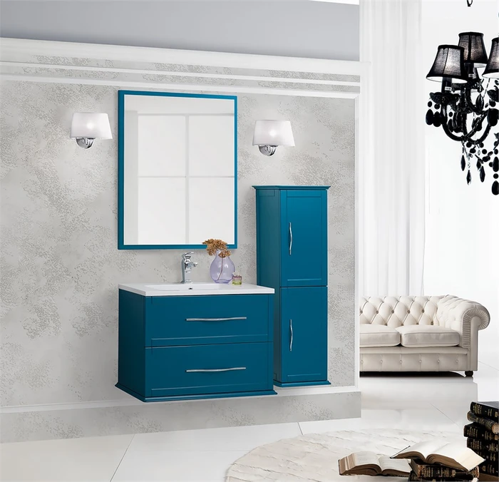 TIFFANY База подвесная под раковину с двумя выдвижными ящиками, 54950 Blu Petrolio, 74x46x55 54950