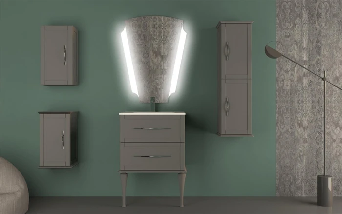 TIFFANY База подвесная под раковину с двумя выдвижными ящиками, 55241 Grigio Nuvola, 60x46x55 55241