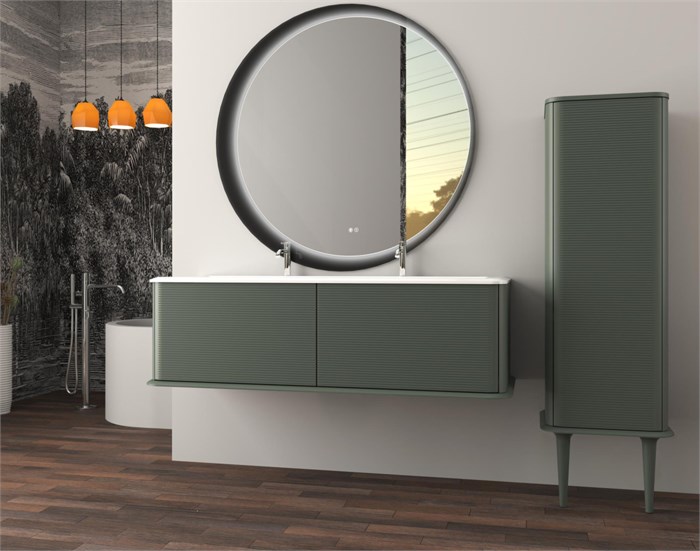 Тумба с раковиной подвесная CEZARES IDRA 144 Verde opaco, раковина белая 50265 55812;50265