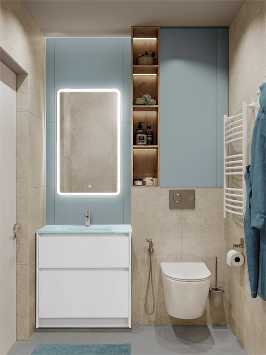Тумба со стеклянной глянцевой раковиной напольная BelBagno KRAFT 80 Bianco Opaco, раковина белая KRAFT-800-2C-PIA-BO;BB810/465-LV-VTR-BL