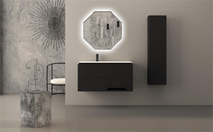 Тумба с раковиной подвесная CEZARES Collection 1973 105 Nero Grafite 55194;50213