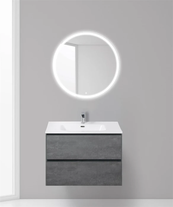 Тумба с раковиной подвесная BelBagno PIETRA 80 Stucco Cemento, раковина белая PIETRA-800-2C-SO-SCM