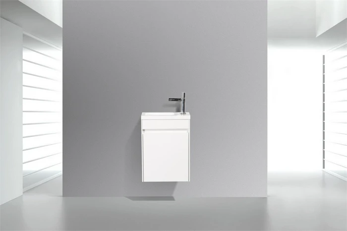 PIETRA MINI База под раковину подвесная, левостороннее исполнение PIETRA MINI-400-1A-SO-BL-L, Bianco Lucido 394x217x520 PIETRA MINI-400-1A-SO-BL-L