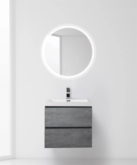 Тумба с раковиной подвесная BelBagno LUCE 60 Stucco Cemento, раковина белая LUCE-600-2C-SO-SCM