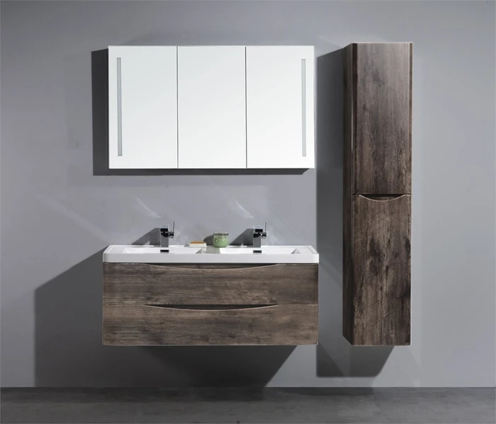 Тумба с раковиной подвесная на две чаши BelBagno ANCONA-N 120 Rovere Moro, раковина белая ANCONA-N-1200-2C-SO-2-RW;EA-1200-2-LVB