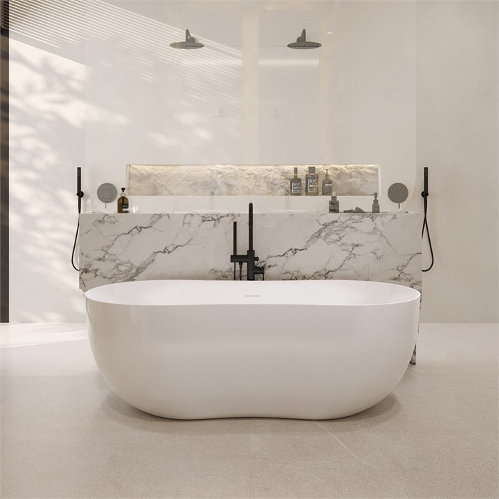 Ванна из искусственного камня ABBER Stein AS9604 белая матовая AS9604