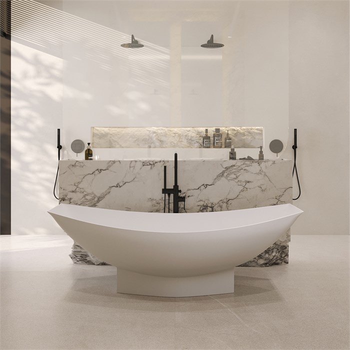 Ванна из искусственного камня ABBER Stein AS9610 белая матовая AS9610