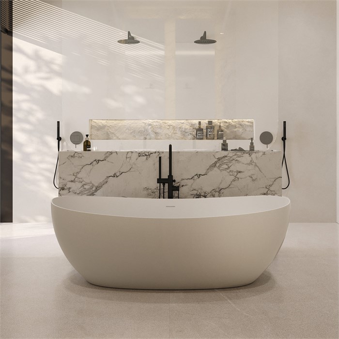 Ванна из искусственного камня ABBER Stein AS9615-1.6 белая матовая AS9615-1.6