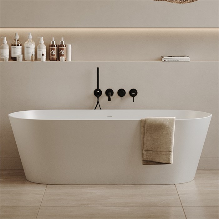 Ванна из искусственного камня ABBER Stein AS9622 белая матовая AS9622