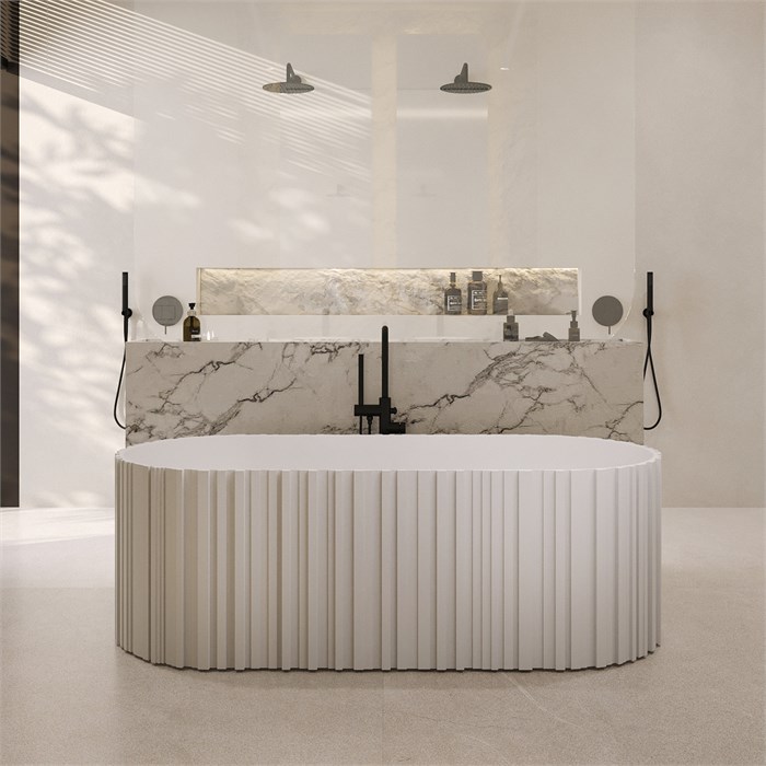 Ванна из искусственного камня ABBER Stein AS9653 белая матовая AS9653